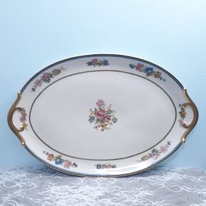 Charles Field Haviland Limoges France GDA French Ivory China Platter Floral Pink